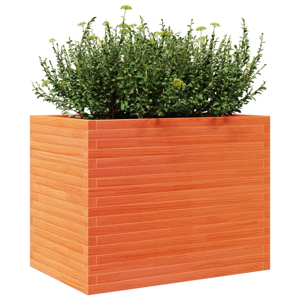 Jardinera Madera Maciza De Pino Marrón Cera 90x60x68,5 Cm_3