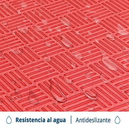 Tatami Puzzle Eva Para Suelo Infantil 1x1m X25mm Rojo - Negro Pack Ahorro 4 Unidades_1