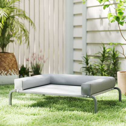 Pawhut Cama Elevada Para Perros Transpirable Con Refuerzos Extraíbles Gris Claro_1