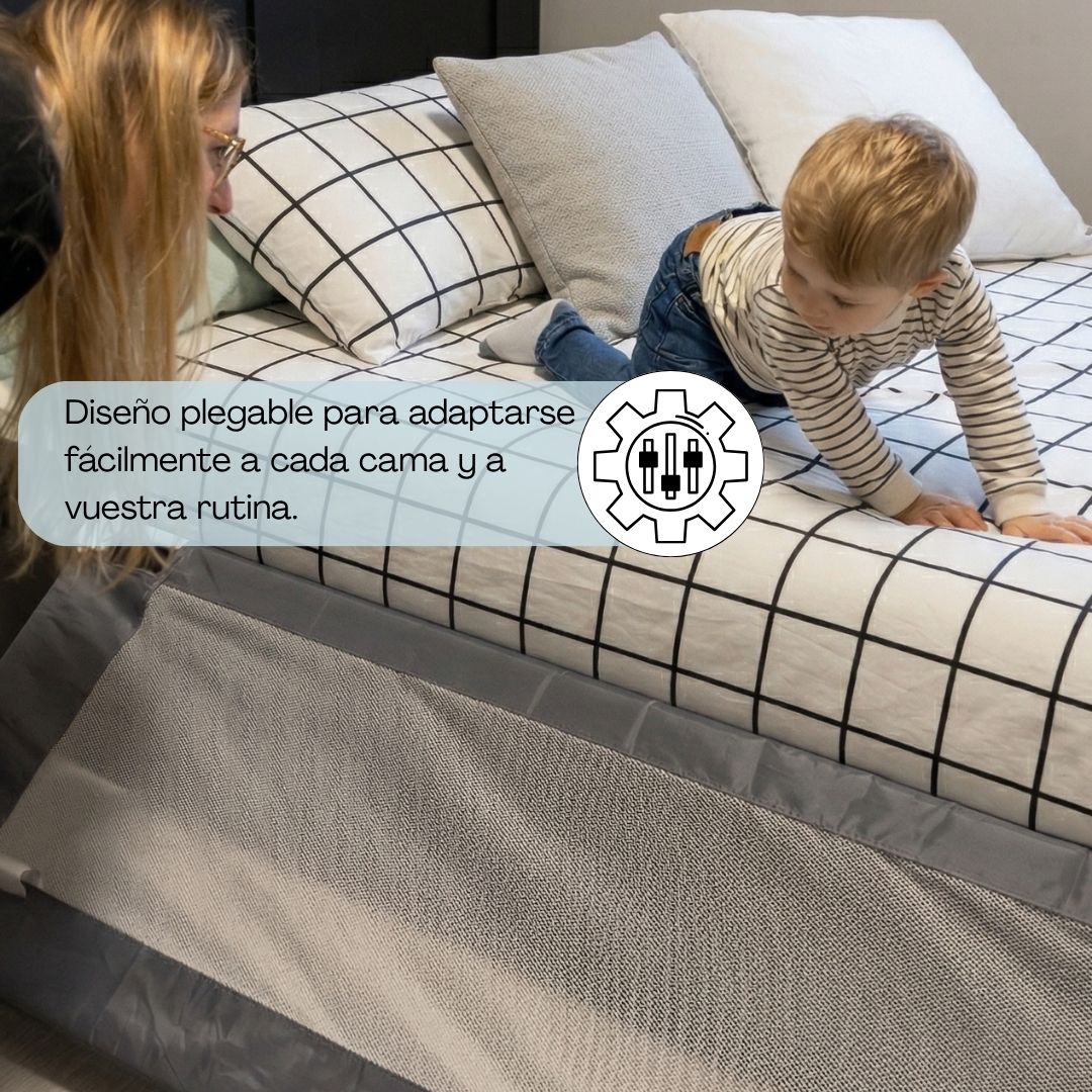 Bathby Barandilla De Cama Infantil 90 Cm – Altura Ajustable, Sistema Abatible, Malla Transpirable, Seguridad Anticaídas_4