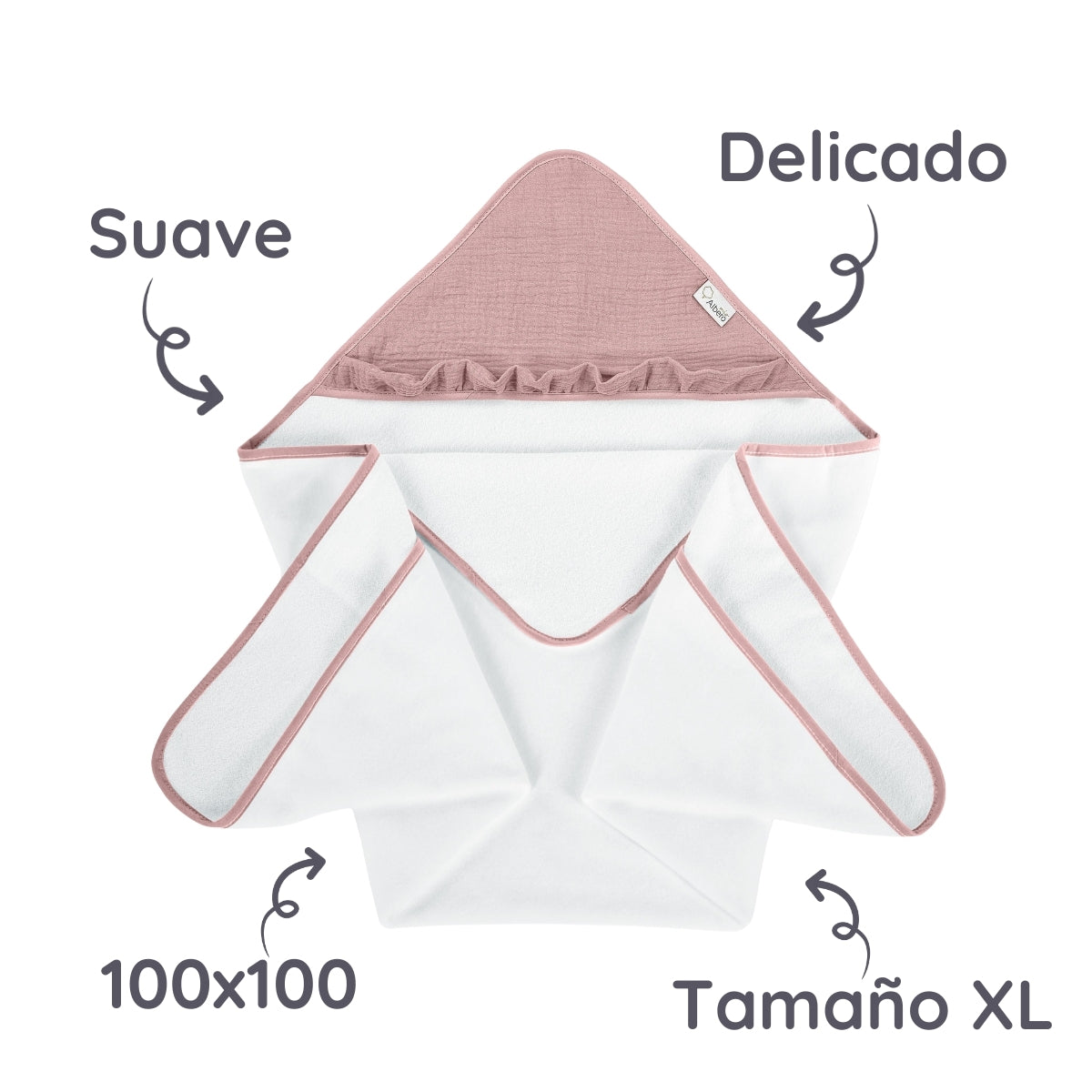 Maxicapa De Baño Para Bebés Cotton Color Rosa_3