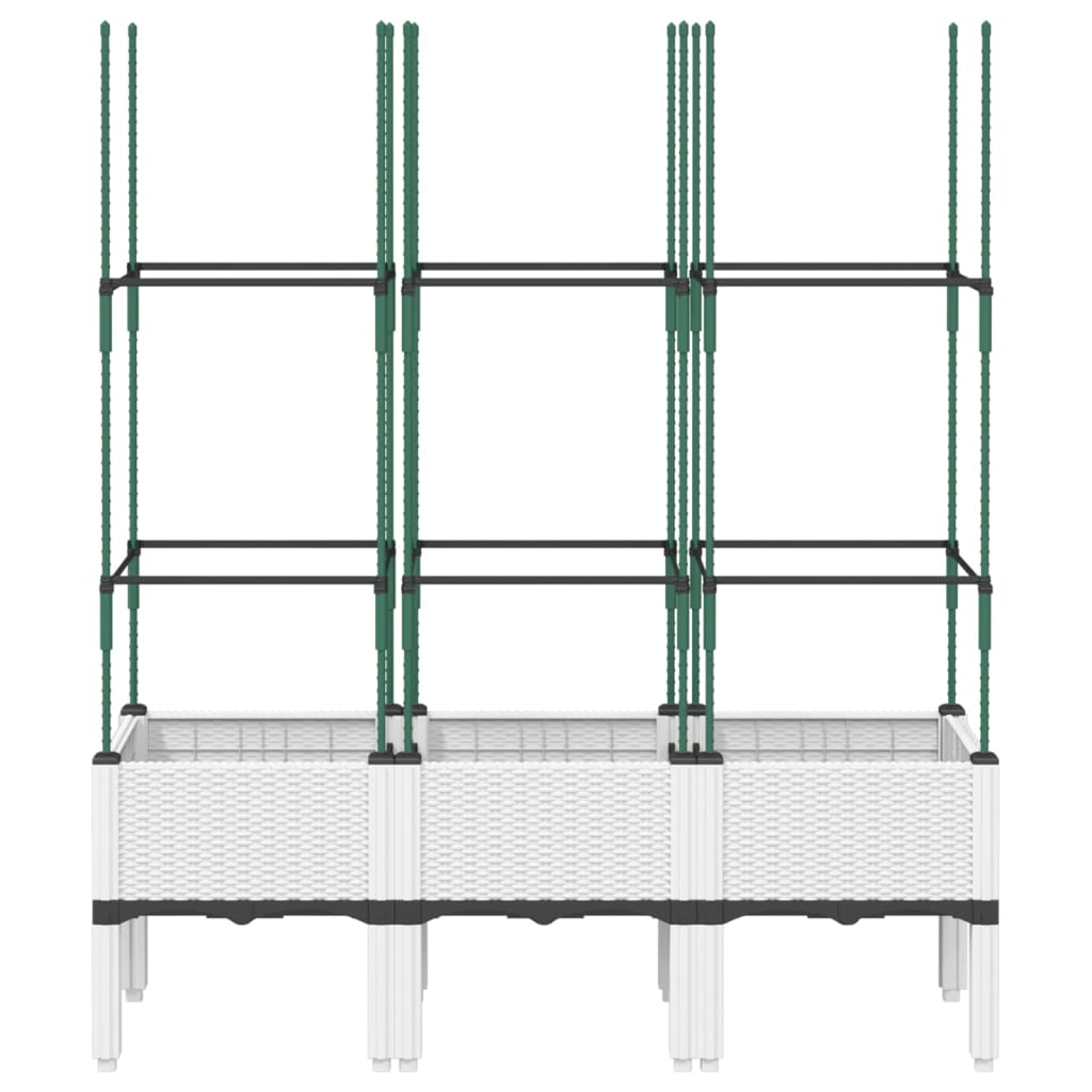 Jardinera Con Enrejado Pp Blanco 120x40x142,5 Cm_2