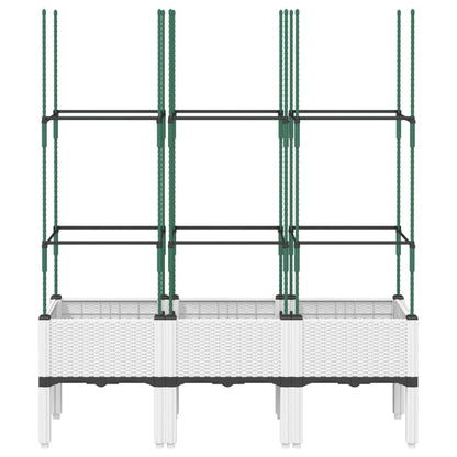 Jardinera Con Enrejado Pp Blanco 120x40x142,5 Cm_2