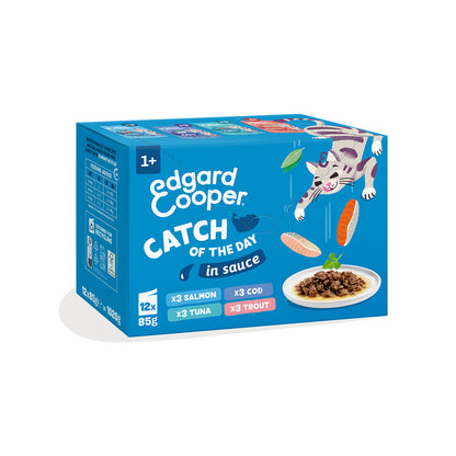 Sobres de comida húmeda para gatos Captura del Día Selección de Pescado en Salsa | Edgard &amp; Cooper 85 g