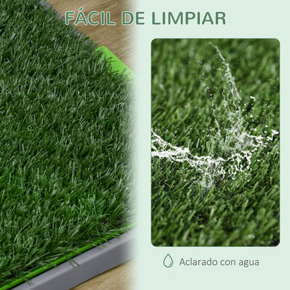 Pawhut Inodoro Para Perros Con 2 Céspedes Artificiales 67x41x3,5 Cm Verde_5