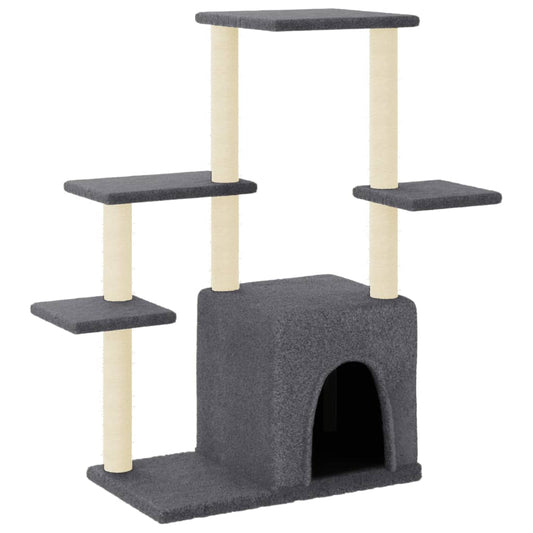 Rascador Para Gatos Con Postes De Sisal Gris Oscuro 97,5 Cm_0