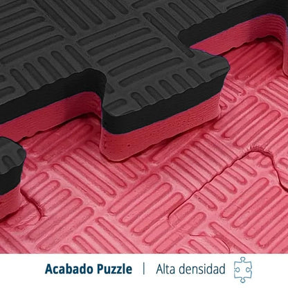 Artatami® Tatami Puzzle 1x1x40 mm Rojo - Negro Pack Ahorro【20 Unidades】 Alta Densidad EVA – Judo, BJJ, MMA y Lucha_3