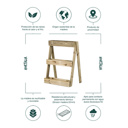 Jardinera Vertical Madera Tratada Exterior Stand Line Island 3B Hortalia_4