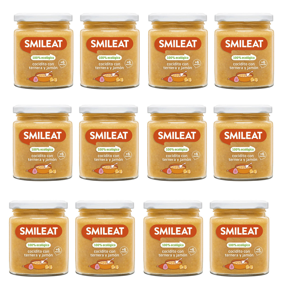 Pack 12x Tarrito BIO de Cocidito con ternera y jamón 230g