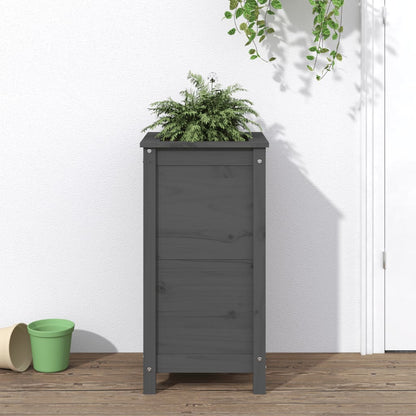 Jardinera Madera Maciza De Pino Gris 40x40x78 Cm_1
