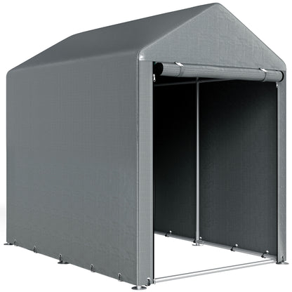 Outsunny Carpa Para Herramientas De Jardinería 1,2x1,8x1,65 M Gris Oscuro_0