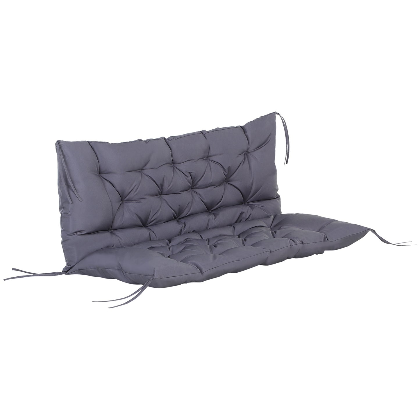 Outsunny Cojín Para Banco Con Respaldo 132x110x10 Cm Gris Oscuro_0