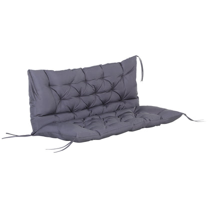 Outsunny Cojín Para Banco Con Respaldo 132x110x10 Cm Gris Oscuro_0