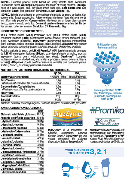 Isopro Cfm - 1kg - Capuchino - Proteína De Aislado De Suero Isolate - Quamtrax_5