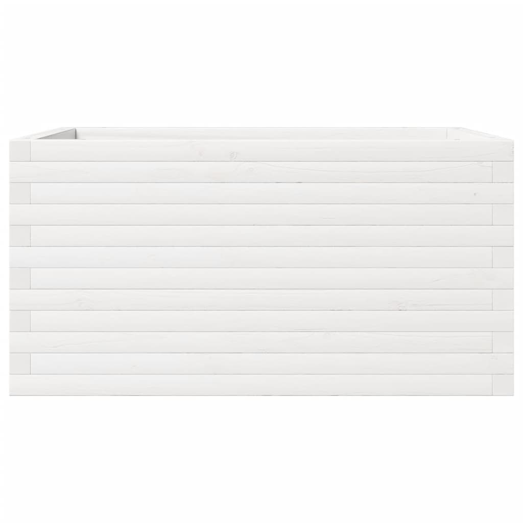 Jardinera De Madera Maciza De Pino Blanco 90x60x46 Cm_4