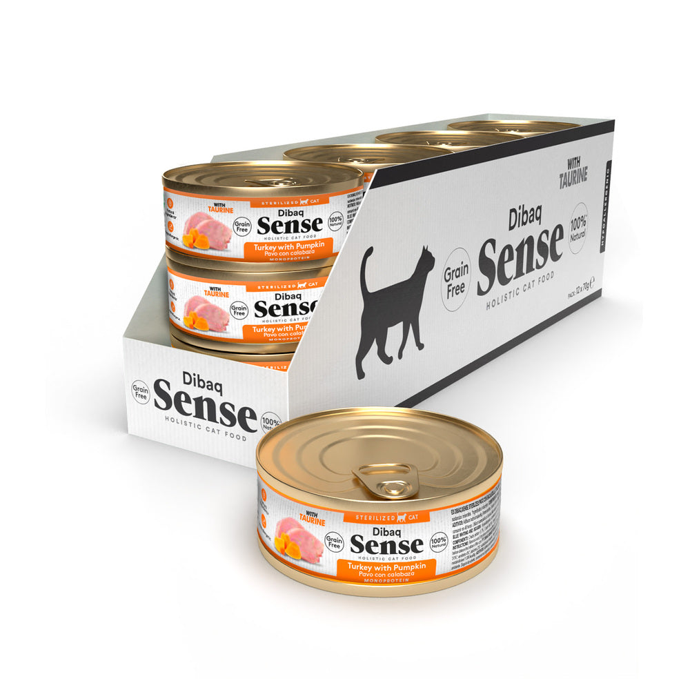 Dibaq Sense Cat Esterilizado Pavo Con Calabaza (70 G X 12 Uds)_0