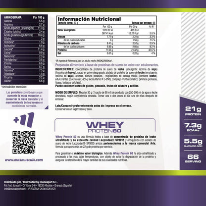Whey Protein80 - 2 Kg - Peanut Butter Cups - Aumenta La Masa Muscular - Masmusculo_4