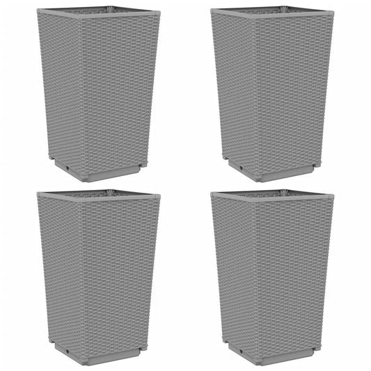 Jardineras 4 Unidades Pp Gris Claro 32,5x32,5x57 Cm_0