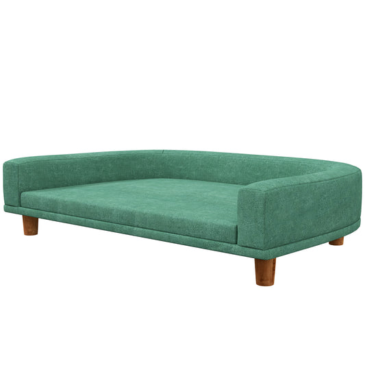 Pawhut Sofá Para Perros Grandes Con Cojín Lavable 98x67x25 Cm Verde_0
