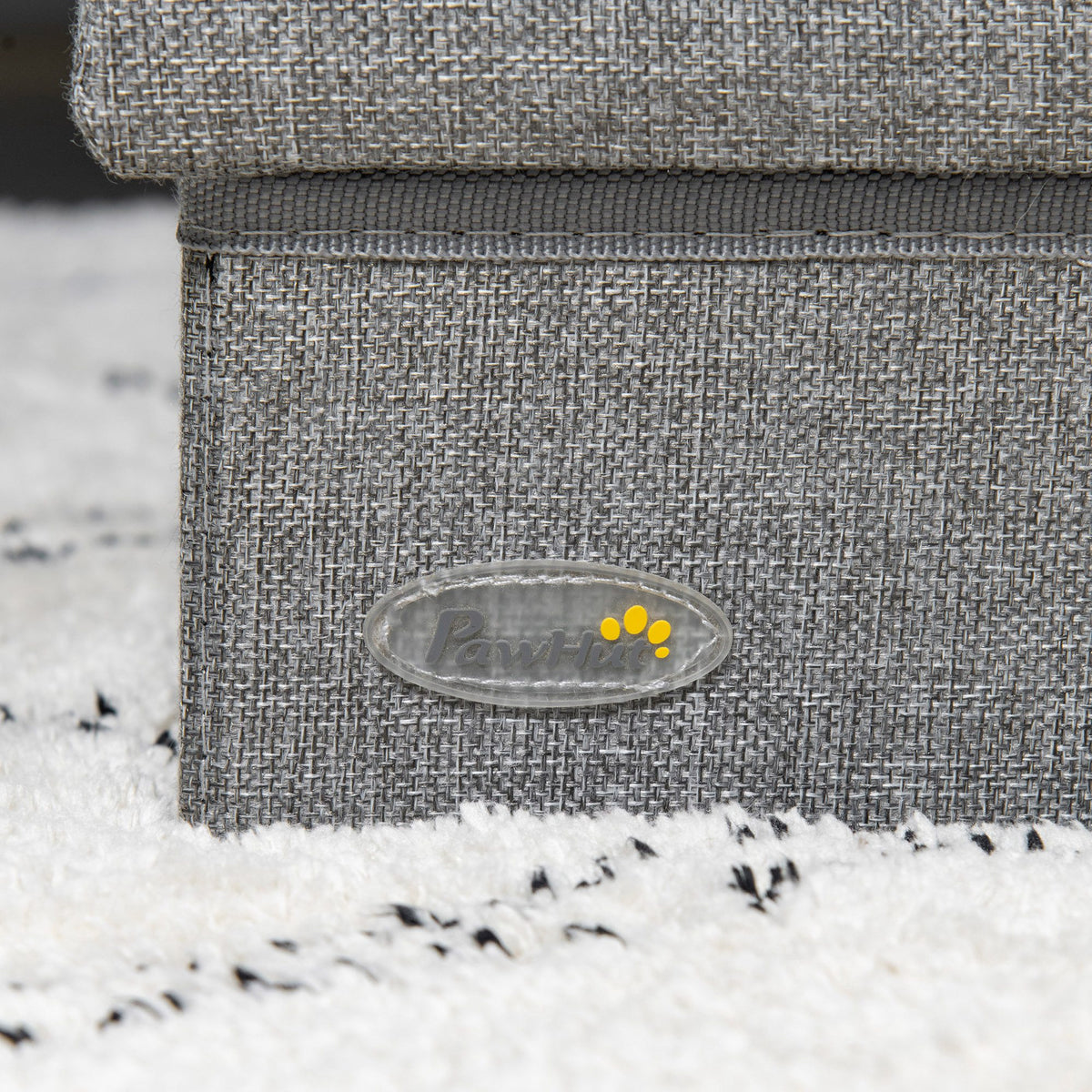 Pawhut Escalera Para Mascotas De 3 Peldaños Con Espacio 63,5x42,5x40,5 Cm Gris_4