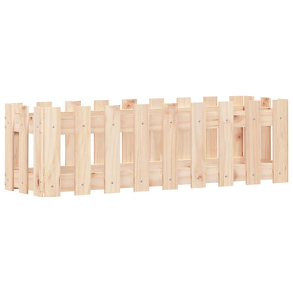 Arriate Elevado Jardín Con Valla Madera Maciza Pino 100x30x30cm_0