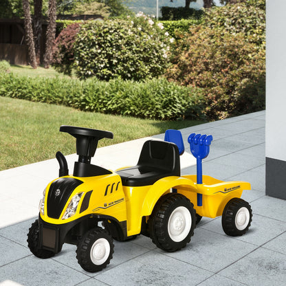 Tractor Con Remolque Infantil Con Remolque Homcom 91x29x44 Cm Amarillo_1