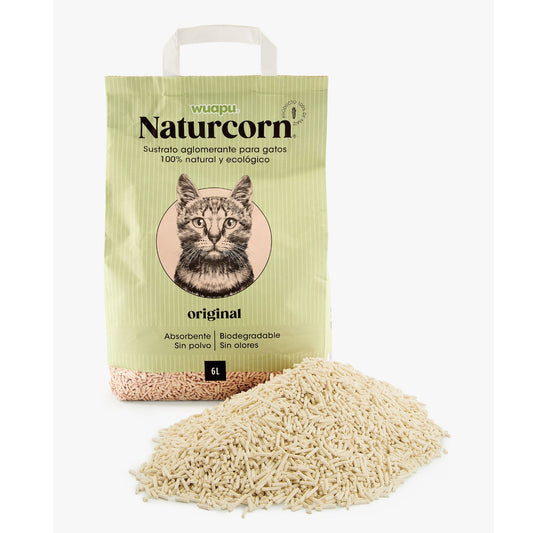 Sustrato Absorbente Wuapu Naturcorn Original En Pelet Biodegradable Para Gato 1 U 6l_0