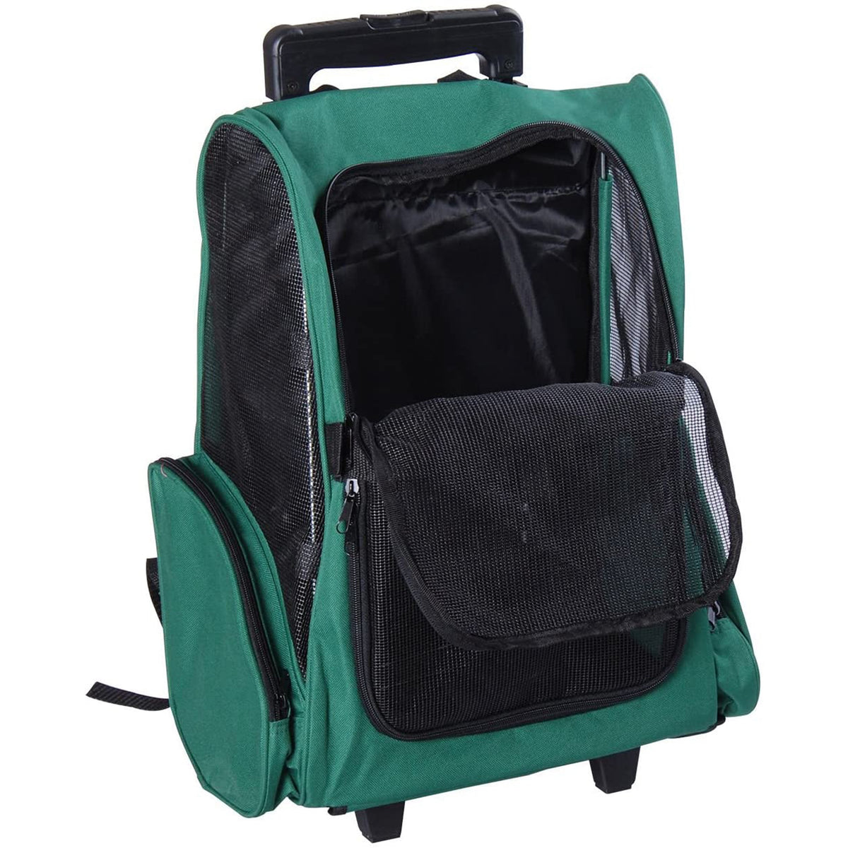 Pawhut Transportín 2 En 1 Para Mascotas Carrito Mochila Ruedas 42x25x55 Cm Verde_0