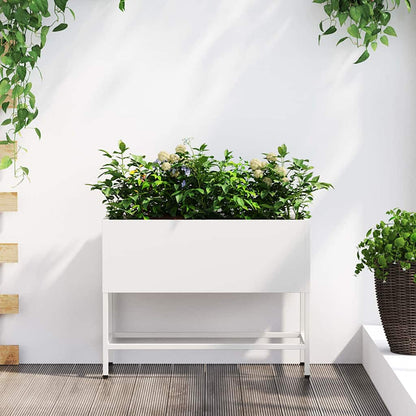 Jardinera Elevada Blanco 60 X 26 X 48 Cm Acero_1