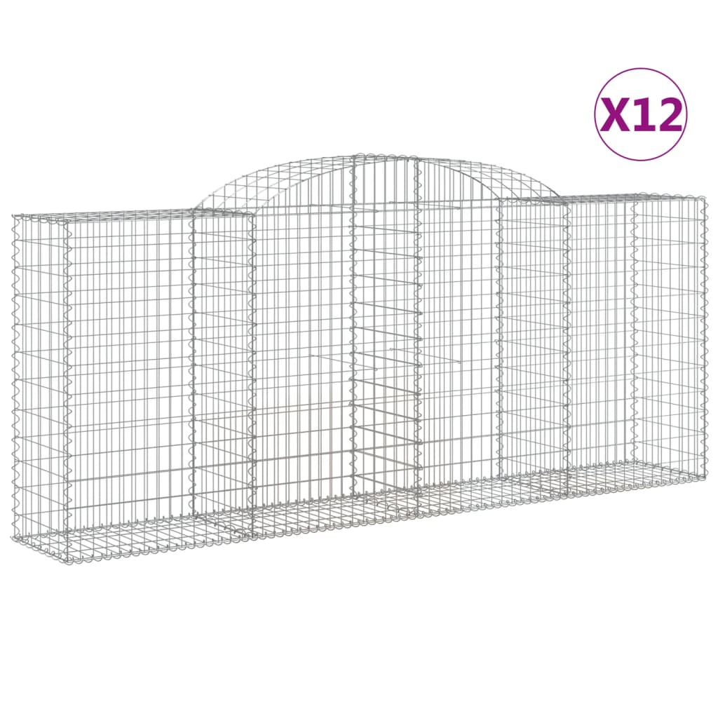 Cestas Gaviones 12 Uds Forma De Arco Hierro 300x50x120/140 Cm_0