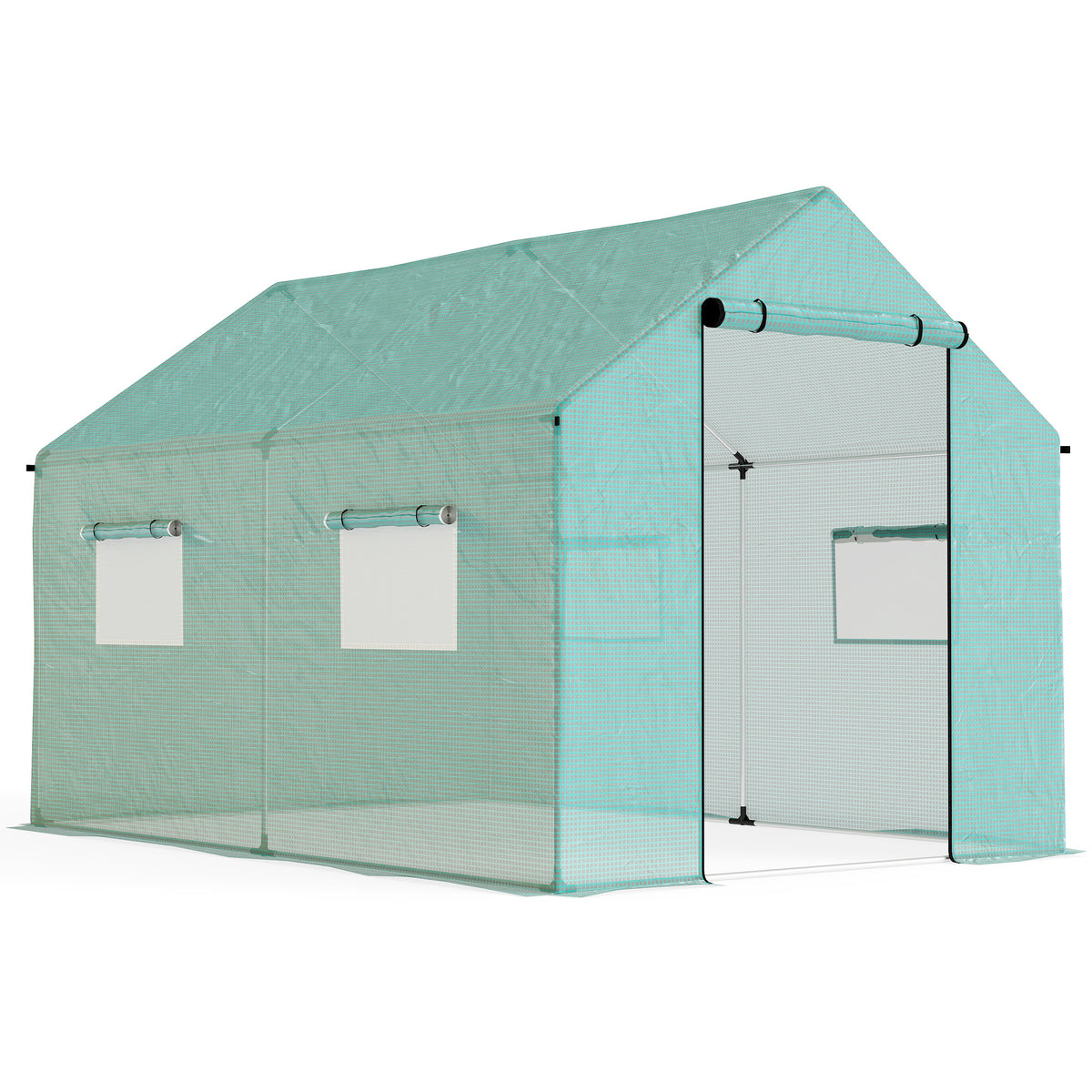 Outsunny Invernadero De Exterior 2x3x2 M Con 4 Ventanas De Malla Verde_0