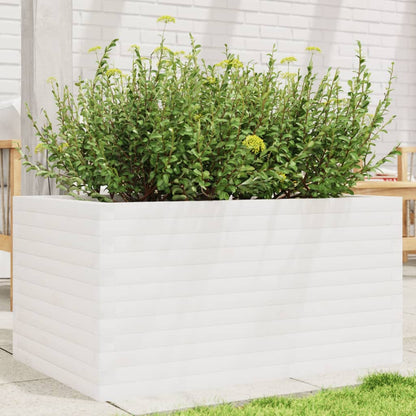 Jardinera De Madera Maciza De Pino Blanco 90x60x45,5 Cm_1
