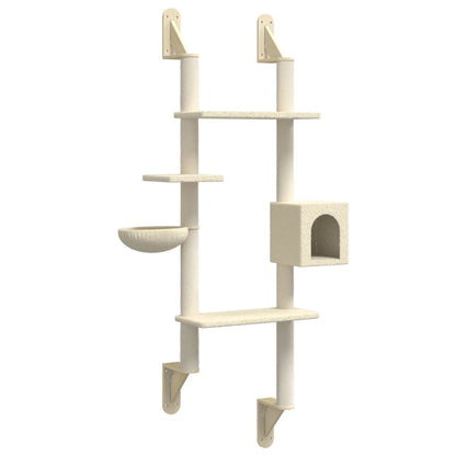 Árbol Rascador Para Gatos De Pared Crema 180 Cm_0
