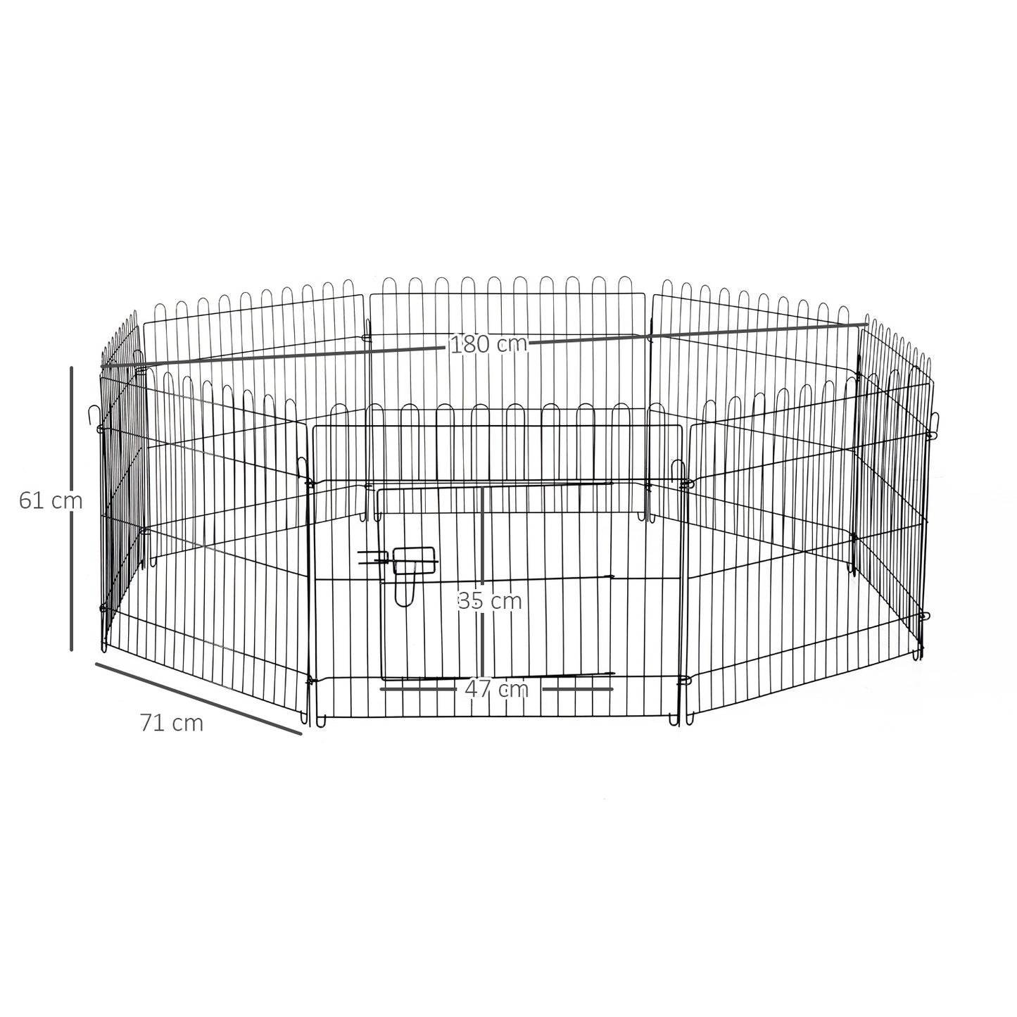 Pawhut Parque Perros Plegable Cerca Entrenamiento Mascotas 8 Vallas 71x61cm_2