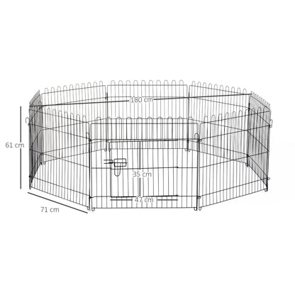 Pawhut Parque Perros Plegable Cerca Entrenamiento Mascotas 8 Vallas 71x61cm_2