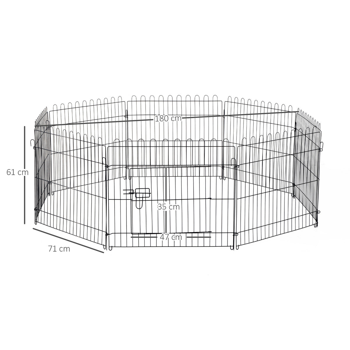 Pawhut Parque Perros Plegable Cerca Entrenamiento Mascotas 8 Vallas 71x61cm_2