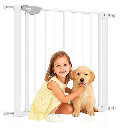 Valla De Seguridad Infantil Y Para Mascotas, Ancho Ajustable De 75 A 84 Cm, Blanco Jowy_0