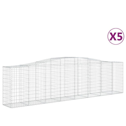 Cestas De Gaviones 5 Uds Forma De Arco Hierro 400x50x100/120 Cm_0