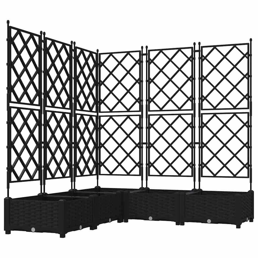 Macetero De Jardín 5 Uds. Negro 120 X 120 X 125,5 Cm Pp_0