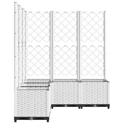 Jardinera Con Enrejado Pp Blanco 120x120x136 Cm_2