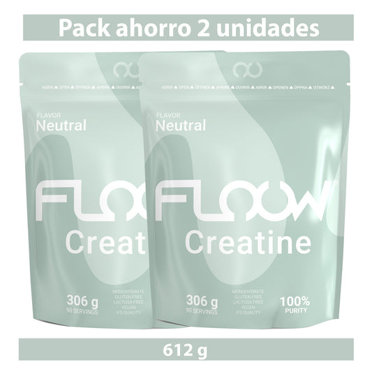 Creatina Monohidratada Sin Sabor (neutra) Pack 2 X 306 G - 612 G (180 Dosis) Floow Creatine En Polvo Pura Sin Azúcar_0