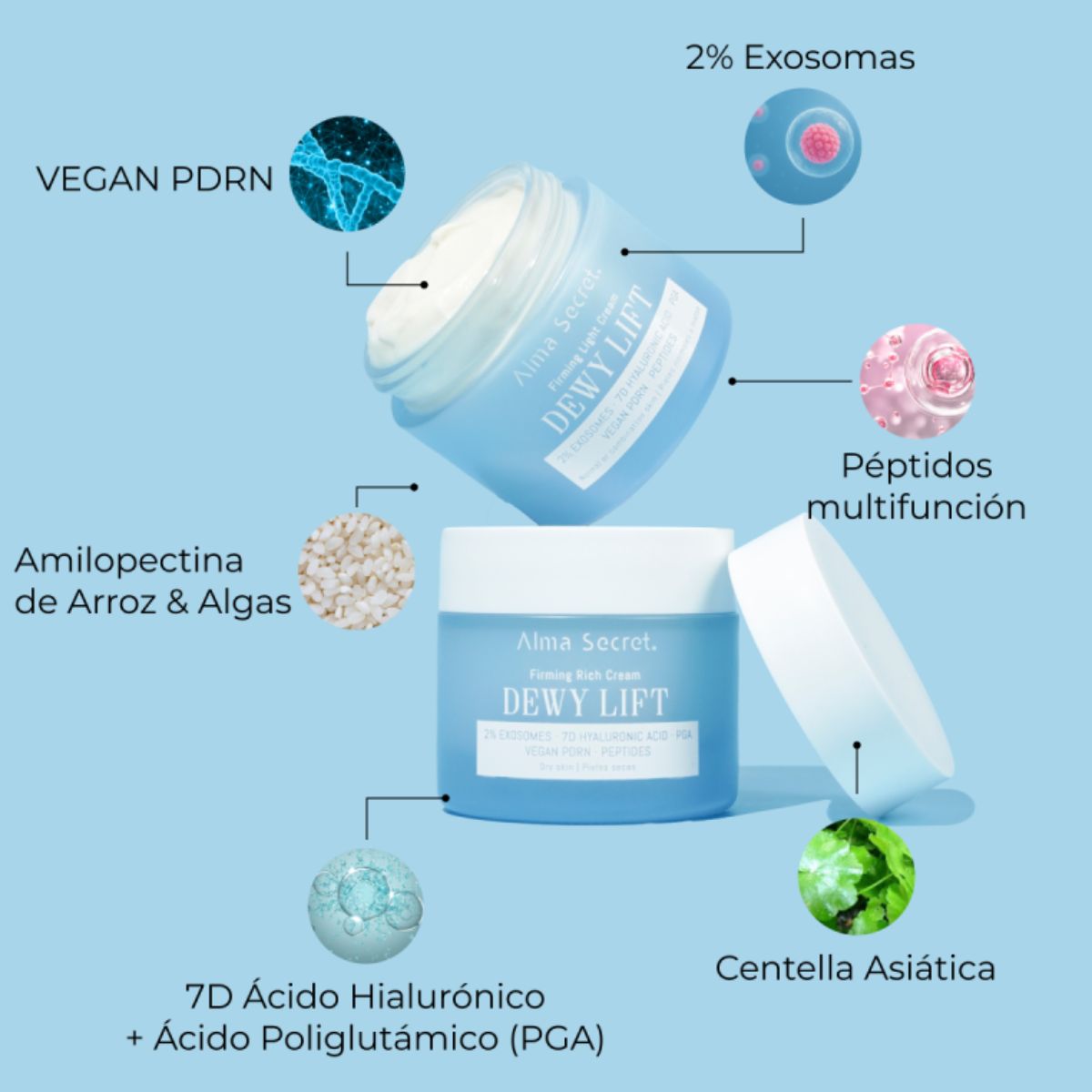 Crema Día Reafirmante Dewy Lift Light Alma Secret 50 ml