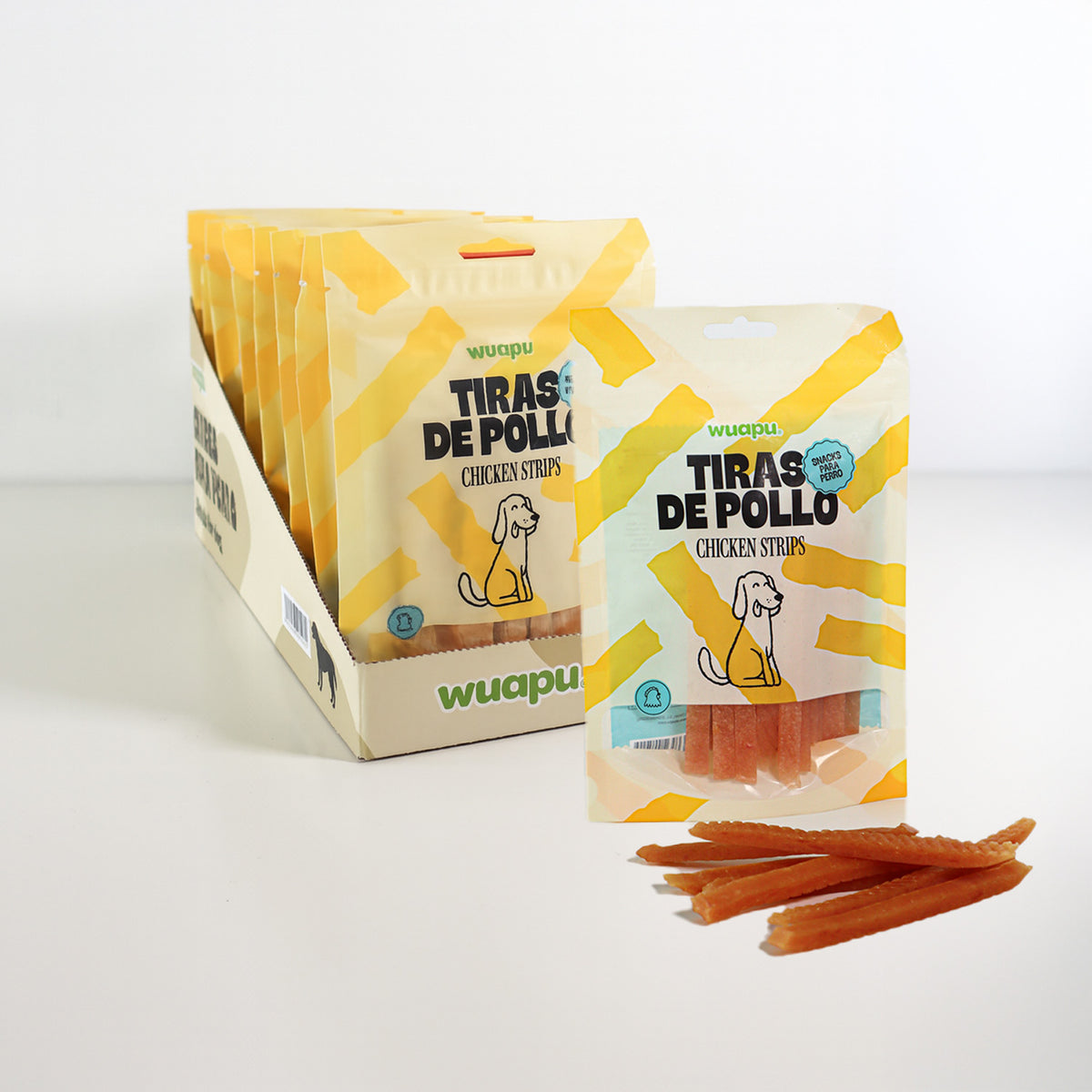 Snack Para Perro En Tiras De Pollo Desecado Wuapu 12x100gr_4