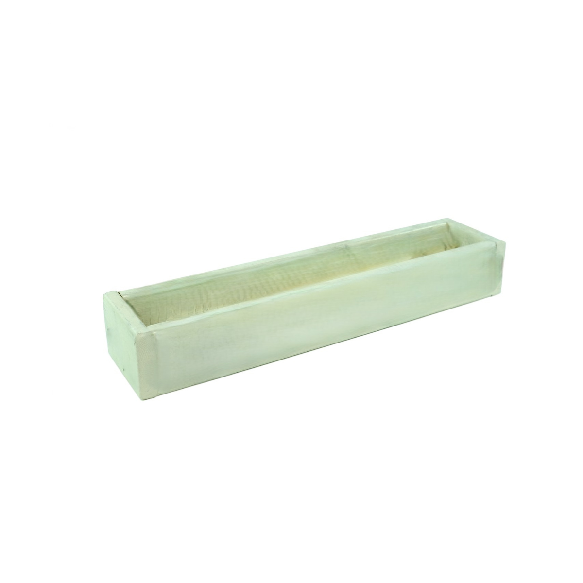 Jardinera Balcona De Madera Pintada En Blanco Vidahuerto 60x13x9 Cm_0