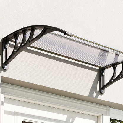 Outsunny Tejadillo De Protección 75x100cm Marquesina Para Puerta Transparente_3
