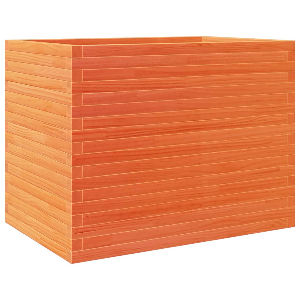 Jardinera Madera Maciza De Pino Marrón Cera 90x60x68,5 Cm_0