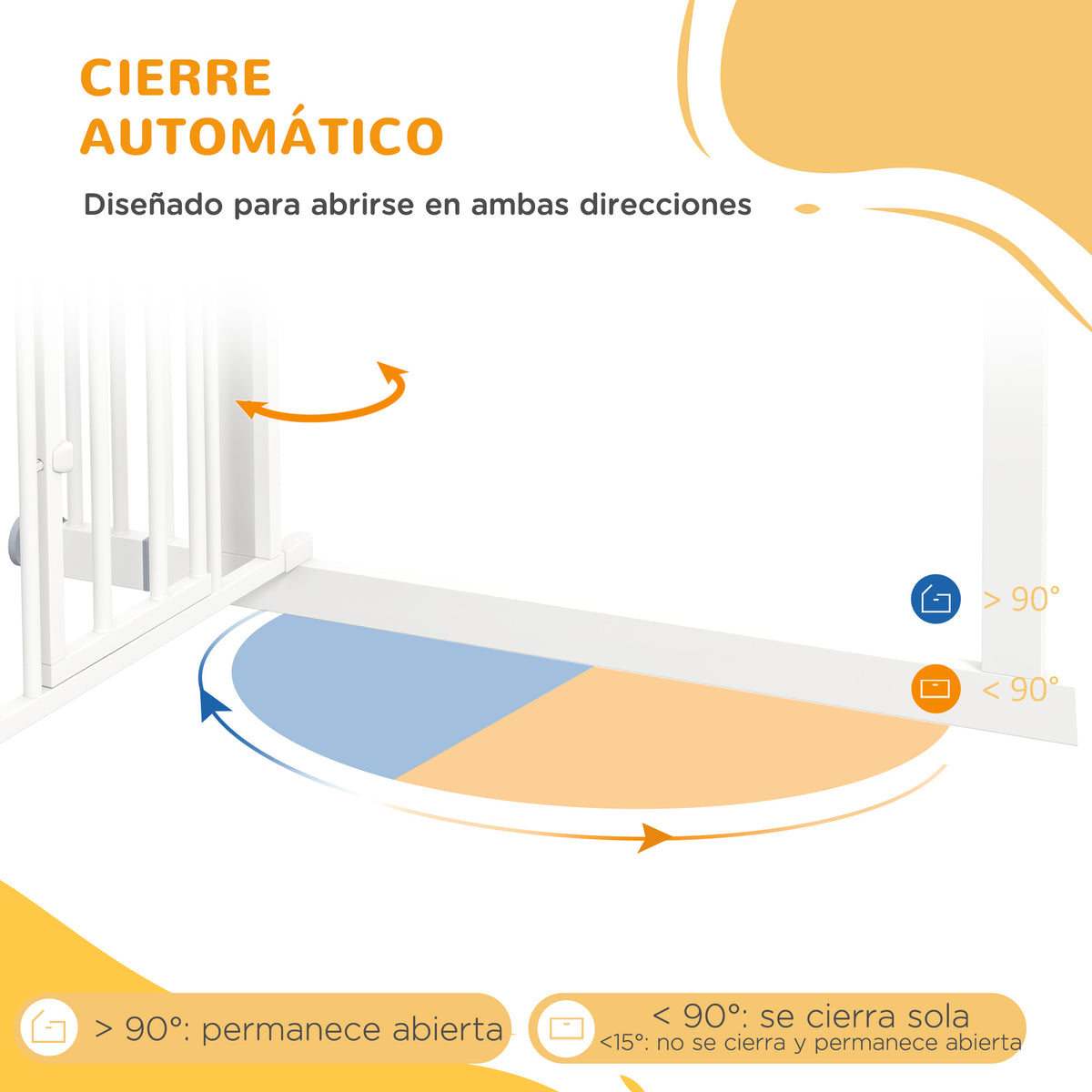 Pawhut Barrera De Seguridad Para Perros Con 1 Puerta 74-101x104,1 Cm Blanco_4