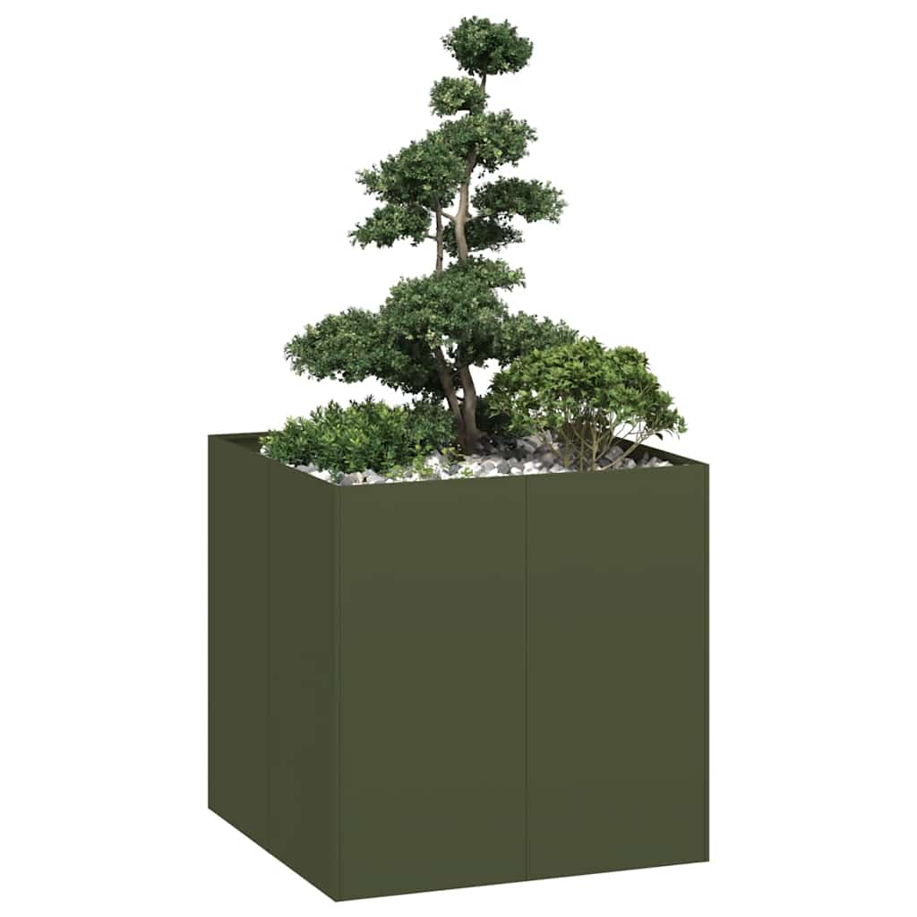 Jardinera Acero Verde Oliva 80x80x80 Cm_1