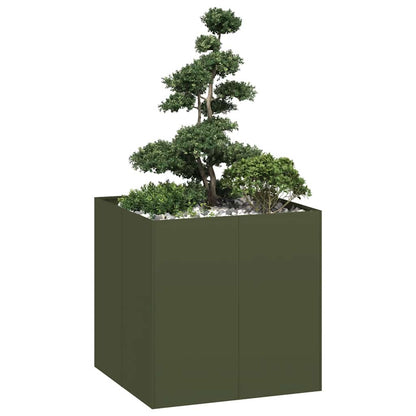 Jardinera Acero Verde Oliva 80x80x80 Cm_1
