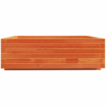 Jardinera De Madera Maciza De Pino Marrón Cera 80x80x26,5 Cm_5